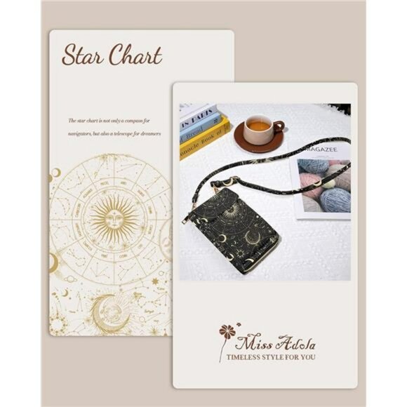 Cute Leather Crossbody Phone Purse Wallet Bag with Card Slots Adjustable Strap - Picture 2 of 7